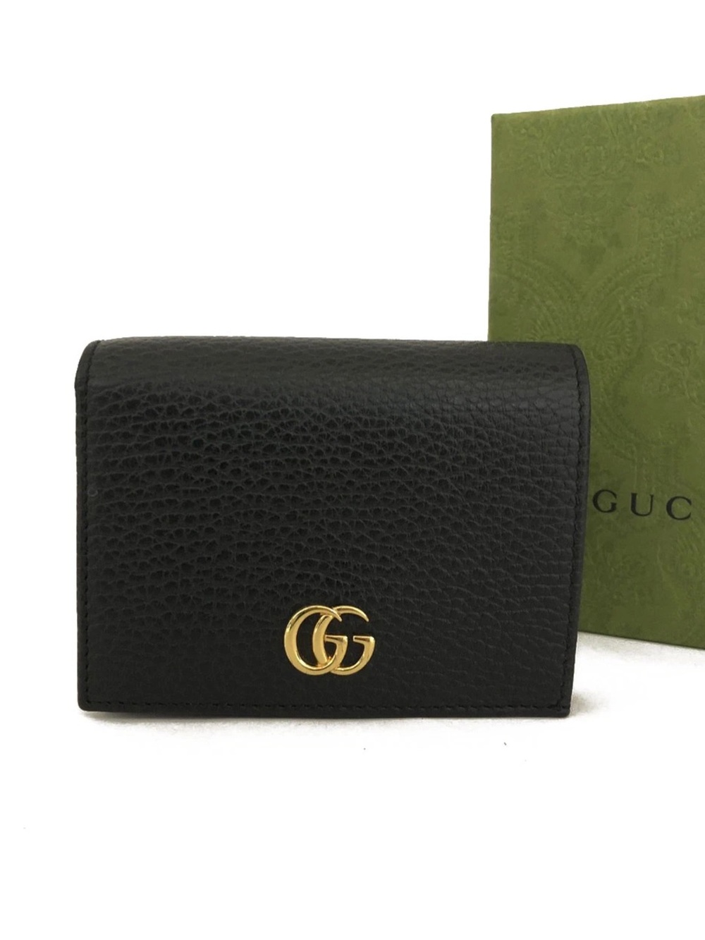 Gucci GG Marmont Black Leather Bifold Wallet New Giftable